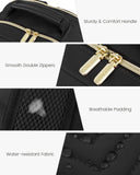 LOVEVOOK Quilted Laptop Backpack Purse for Women – USB Charging Work & Travel Backpack 15.6”