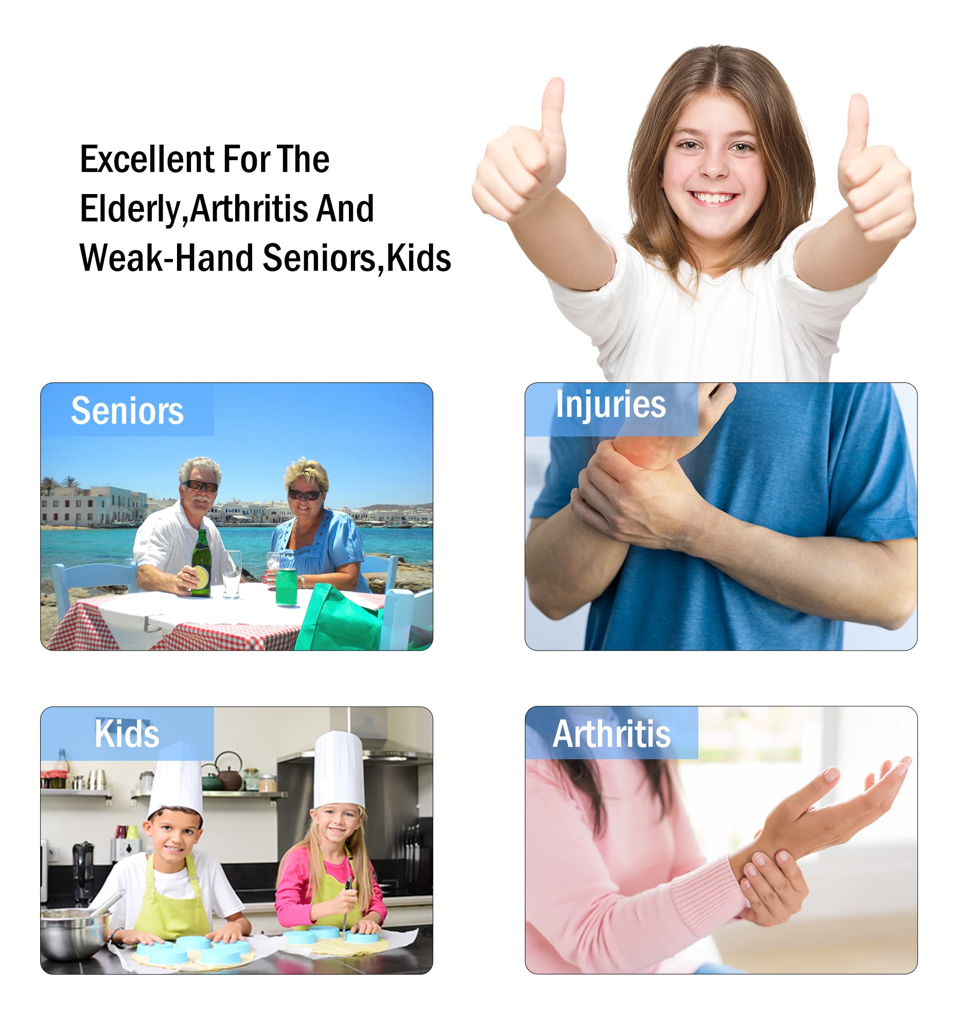 Multi-Function Jar & Bottle Opener Set for Weak Hands – Ergonomic, Non-Slip Kitchen Aid