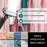 Professional Standing Garment Steamer 1500W with 1.8L Tank, Dual Bar Support and Rolling Wheels System