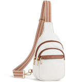 BOSTANTEN Small Leather Sling Bag for Women – RFID Blocking Crossbody Chest Bag for Travel & Daily Use (Beige)