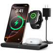 3-in-1 Foldable Wireless Charging Station for iPhone, Apple Watch & AirPods – Fast Travel Charging Dock Black