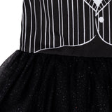 Girls Nightmare Before Christmas Dress – Official Disney Jack Skellington Short Sleeve Hooded Outfit 🎃🖤