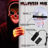 LED Light Up Mask & Gloves Set – Red Halloween Tech-Horror Costume with 3 Lighting Modes & Adjustable Fit