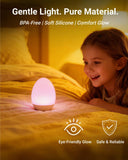 Rechargeable Egg Night Light for Baby Nursery – Touch Control RGB Dimmable Silicone Lamp for Kids & Breastfeeding