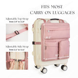 Carry-On Luggage Organizer Harness with Laptop Pocket & Adjustable Straps – Travel Storage Bag Pink