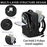 Sowaovut Extra Large Airline-Approved Travel Laptop Backpack – 17.3″ Carry-On Business & College Daypack (Black)