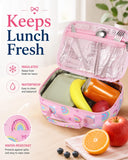 Pink Rainbow School Backpack Set with Matching Lunch Bag