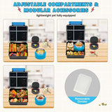 Blue-Red Game Bento Set with 9 oz Insulated Food Jar