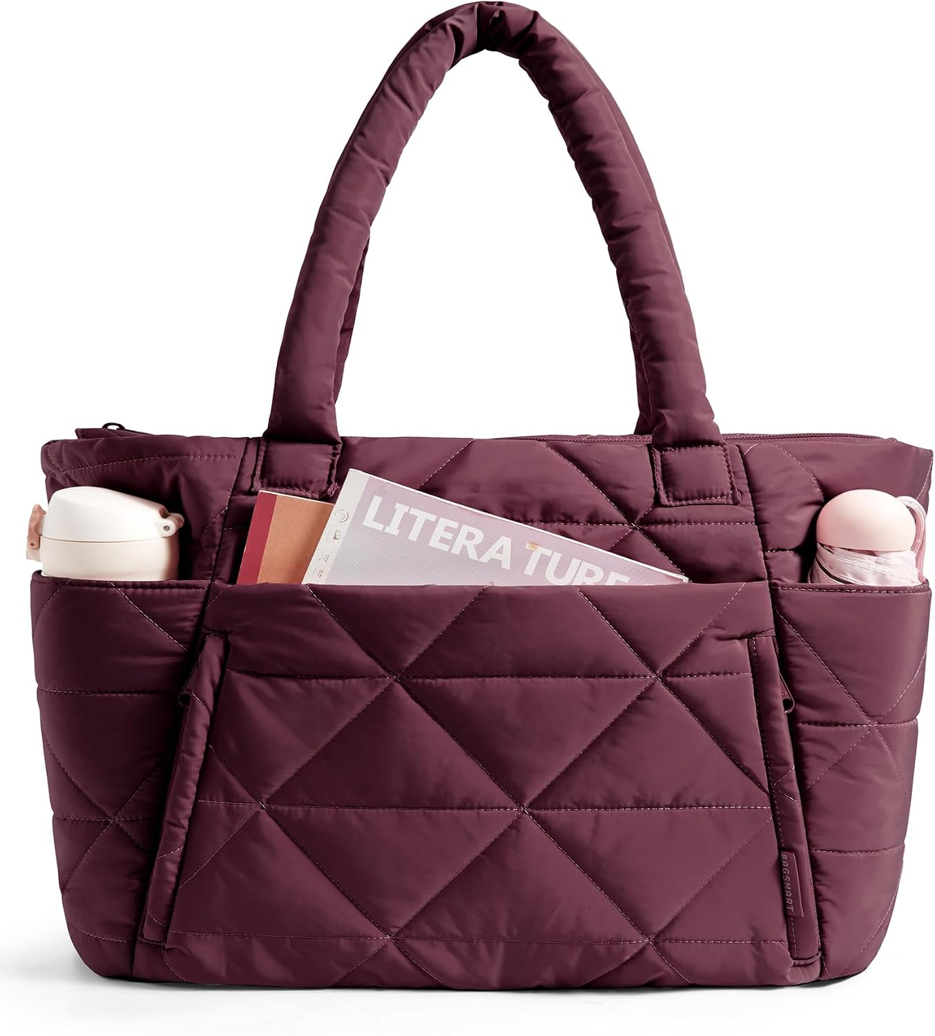 Puffy Tote Bag for Women - Lightweight 15.6" Laptop Work Bag