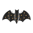 Small LED Bat Decor – Hand-Painted Tin Halloween Light with Cut-Out Star Design – Battery Operated Home Accent