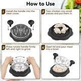 Manual Chicken Shredder Tool with Non-Slip Base – BPA-Free Meat Shredding Bowl for Fast Prep