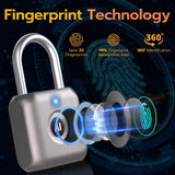 Portable Fingerprint Padlock USB Rechargeable Biometric Lock for Gym Locker, Luggage, Bike & Storage Security