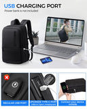FENREE.GEER Expandable Work Laptop Backpack – 12L–22L Water-Resistant Backpack with USB-C & USB-A Ports for 15.6” Laptops (Black)