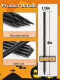 36Pcs Black Candy Apple Sticks – 6 Inch Wooden Caramel Apple Skewers for Halloween Parties, Baking & DIY Dessert Decorations