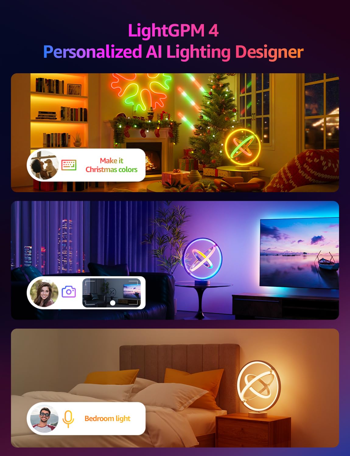Lepro AI RGBIC Smart Table Lamp – 196 LED Addressable Designer Light with Alexa & Music Sync