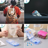 Portable Travel Pill Organizer with 10 Compartments – Compact Weekly Medication Storage Case for Purse, Backpack & Travel