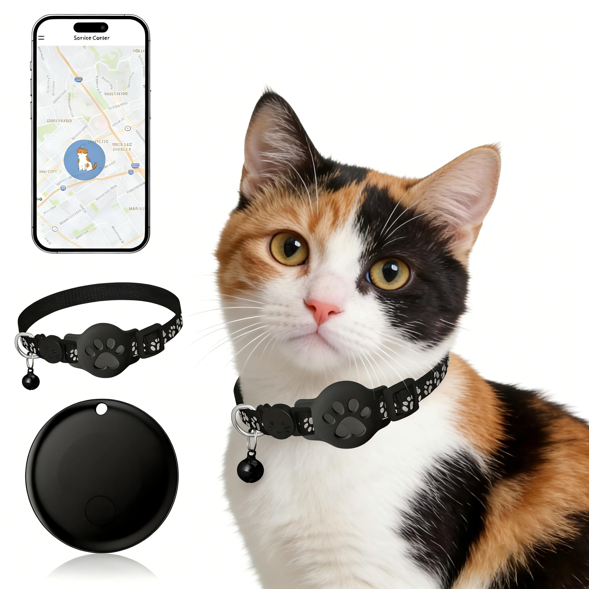 Smart Cat GPS Tracker Collar with Geofencing, Waterproof Android Pet Locator, Real-Time Tracking & Escape Alerts