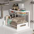REALINN Under Sink Organizer with Pull-Out Drawer – 2-Tier Slide-Out Cabinet Storage Shelf for Kitchen & Bathroom