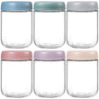 Airtight Glass Food Storage Jars – 16 oz Stackable Leakproof Containers (6-Pack, Multicolor)
