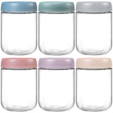 Airtight Glass Food Storage Jars – 16 oz Stackable Leakproof Containers (6-Pack, Multicolor)