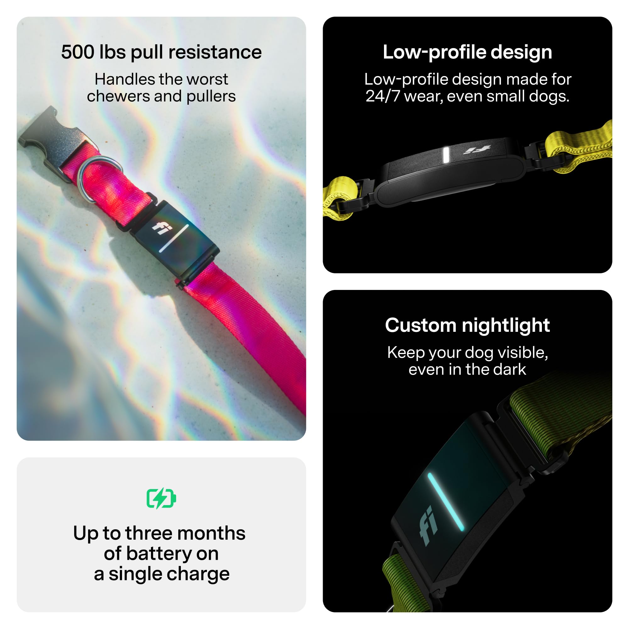 Fi Series 3+ Smart GPS Dog Collar Gray with Live Tracking, Escape Alerts & AI Health Monitoring System