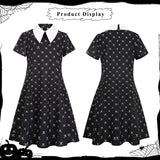 Girls Halloween Princess Costume Set – Cute Black Dress with Necklace, Hairpin, Socks & Stickers