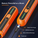 Professional Dog Nail Grinder with 4 LED Lights & Type-C Charging – 3-Speed Quiet Pet Nail Trimmer (Orange)