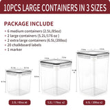 Airtight Food Storage Container Set – Stackable Kitchen & Pantry Containers with Labels (10-Piece)