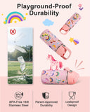 14 oz Kids Insulated Water Bottle with Silicone Straw – Leakproof Stainless Steel School Bottle