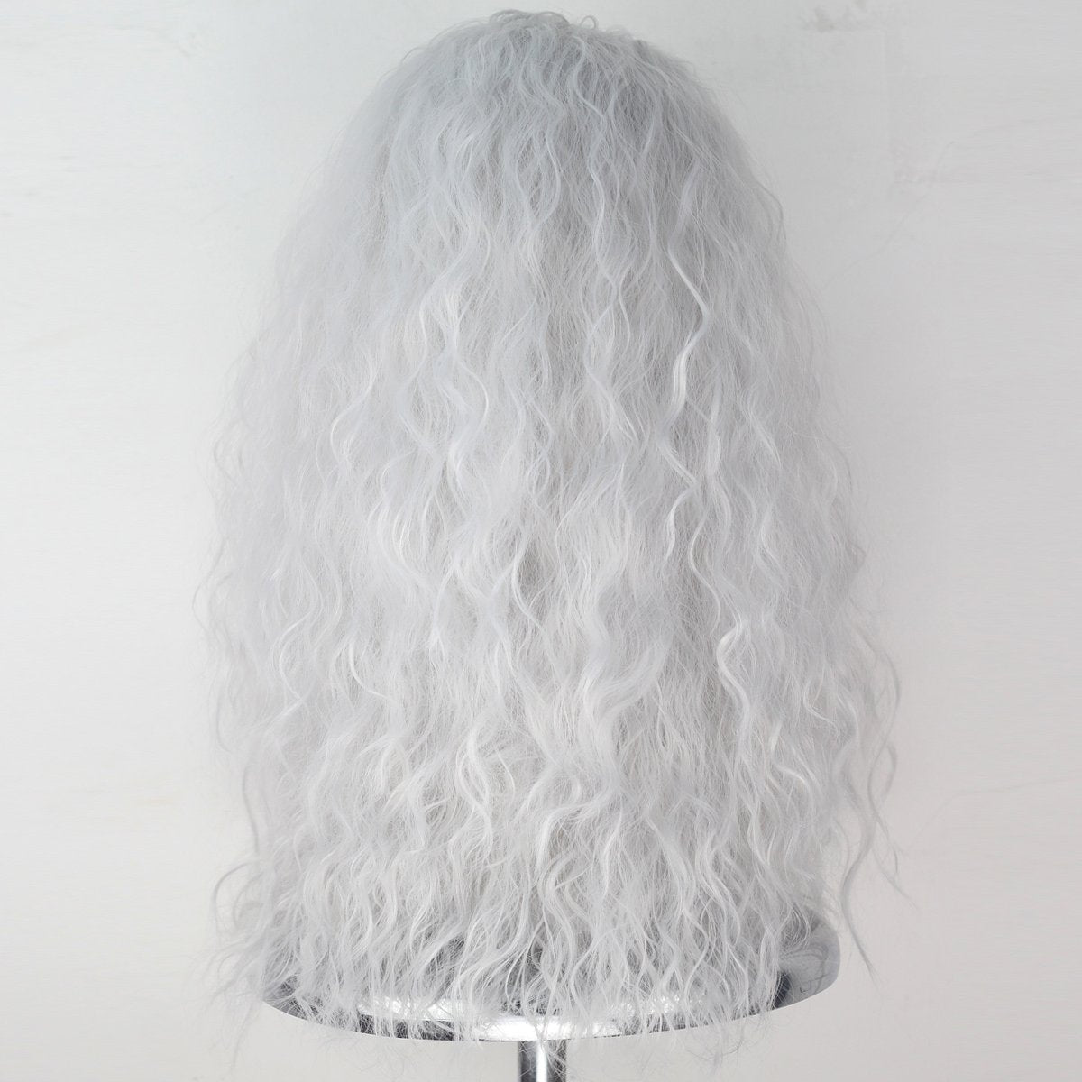 Silver Grey Long Wig for Women – 21.6" Heat Resistant Synthetic Hair with Adjustable Cap & Hairnet