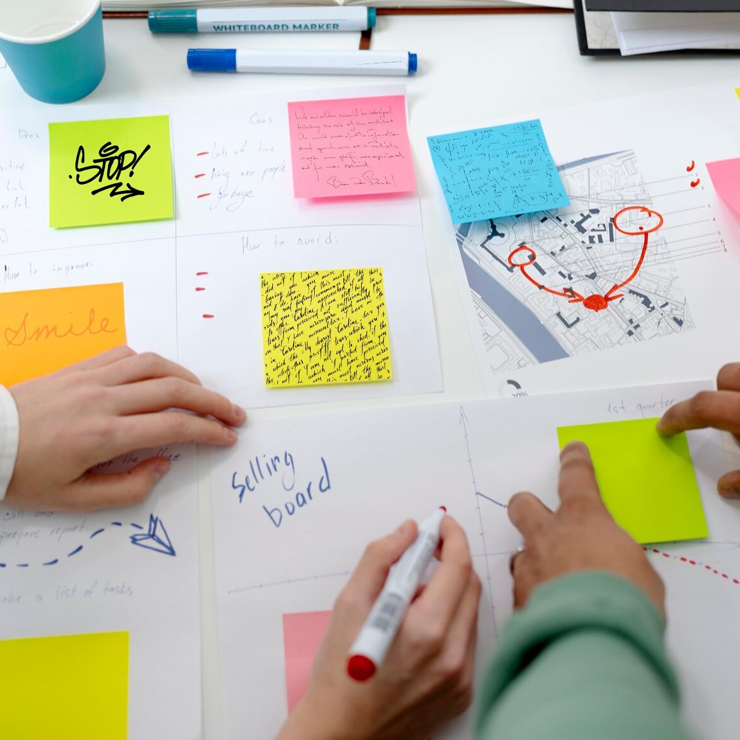 8-Pack Multicolor Sticky Notes, 800 Sheets Total
