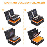 DocSafe 5200°F Fireproof Document Organizer with Lock – Portable Water-Resistant File Storage Box for Home & Travel (Black)