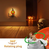 Pumpkin Witch Hat Plug-In Night Light – UL-Certified 0.8W Amber Glow with 360° Rotatable Plug & Replaceable E12 Bulb (Halloween Indoor Décor)