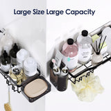 NESOMI Adhesive Shower Caddy Organizer 7-Pack – Rustproof Stainless Steel Bathroom Shelves with Hooks, No-Drill Storage Set