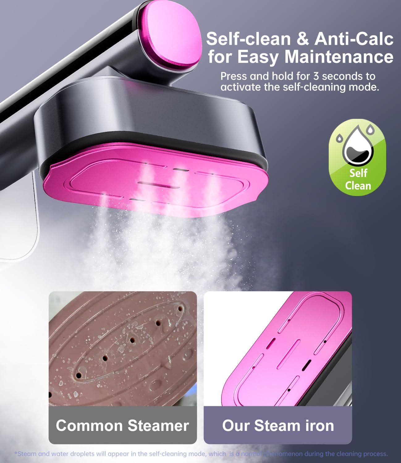 Digital Touch 2-in-1 Handheld Garment Steamer Iron 1200W with Rotating Head and Multi Fabric Modes