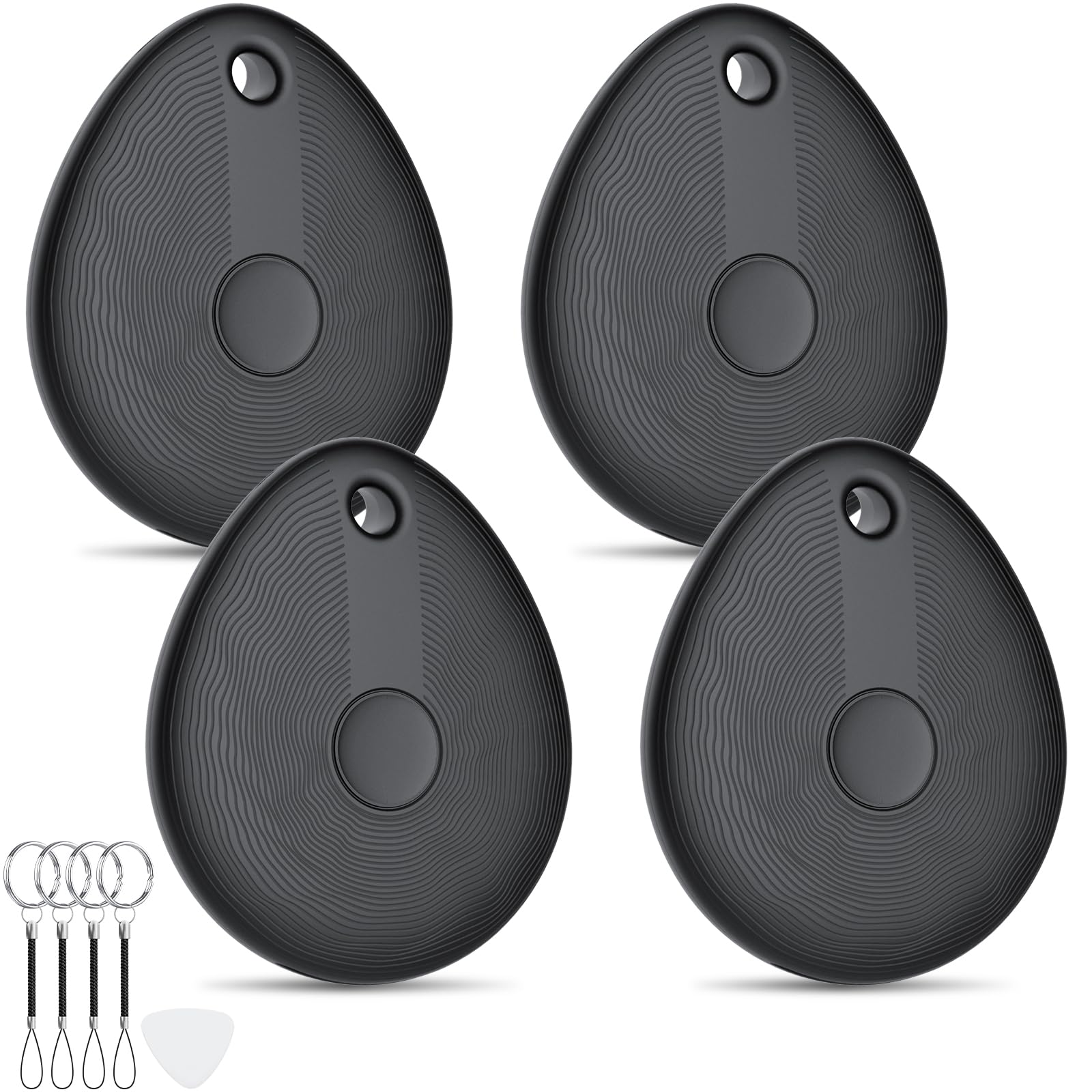MFi Certified Apple Find My Bluetooth Tracker Tag 4 Pack, Ultra-Light Smart Item Locator with 90dB Alert and 1-Year Battery
