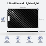 Rechargeable Smart Wallet Tracker Card, Apple Find My Compatible, Ultra-Slim Bluetooth Tracking Card with Wireless Charging – Carbon Fiber Black