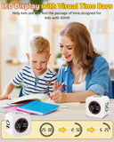 Kids-Friendly Flip Cube Pomodoro Timer with Visual LED Time Bars, Silent Mode & USB-C Rechargeable – White