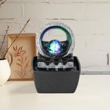 LED Rolling Ball Tabletop Water Fountain – Adjustable 3-Level Indoor Zen Decor (Painted Resin)