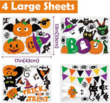 Halloween Window Clings – 44 Double-Sided Reusable Stickers for Glass Windows, Doors & Mirrors