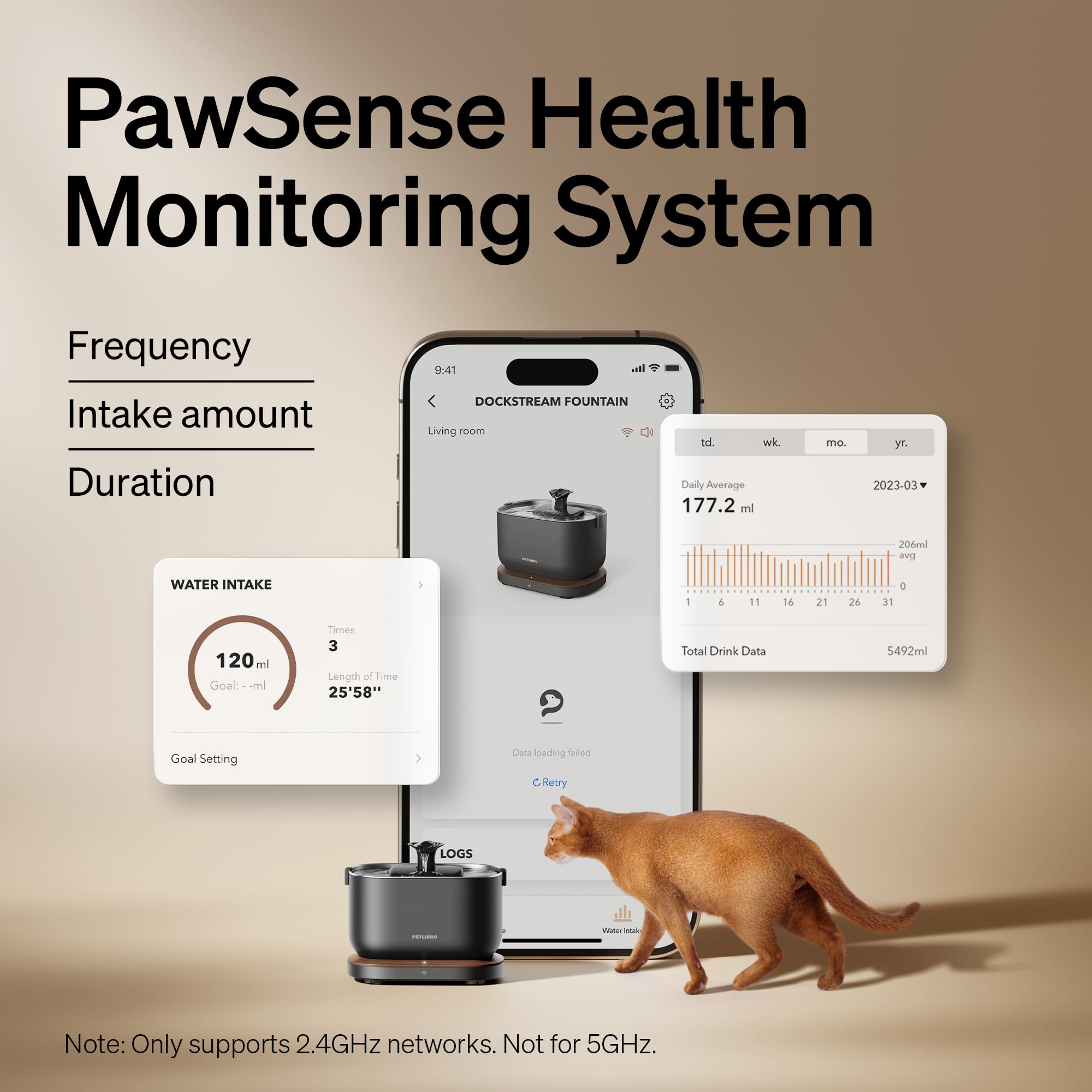 PETLIBRO Dockstream WiFi Smart Cat Water Fountain 3L – PawSense Hydration Monitoring System (Black)