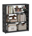 METALOONG 3-Tier Adjustable Metal Bookshelf – Heavy-Duty Storage Rack with Anti-Tip Safety Kit (Black)