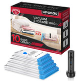 Vacuum Storage Bags with Electric Pump – Space Saving Compression Bags for Travel & Home Organization