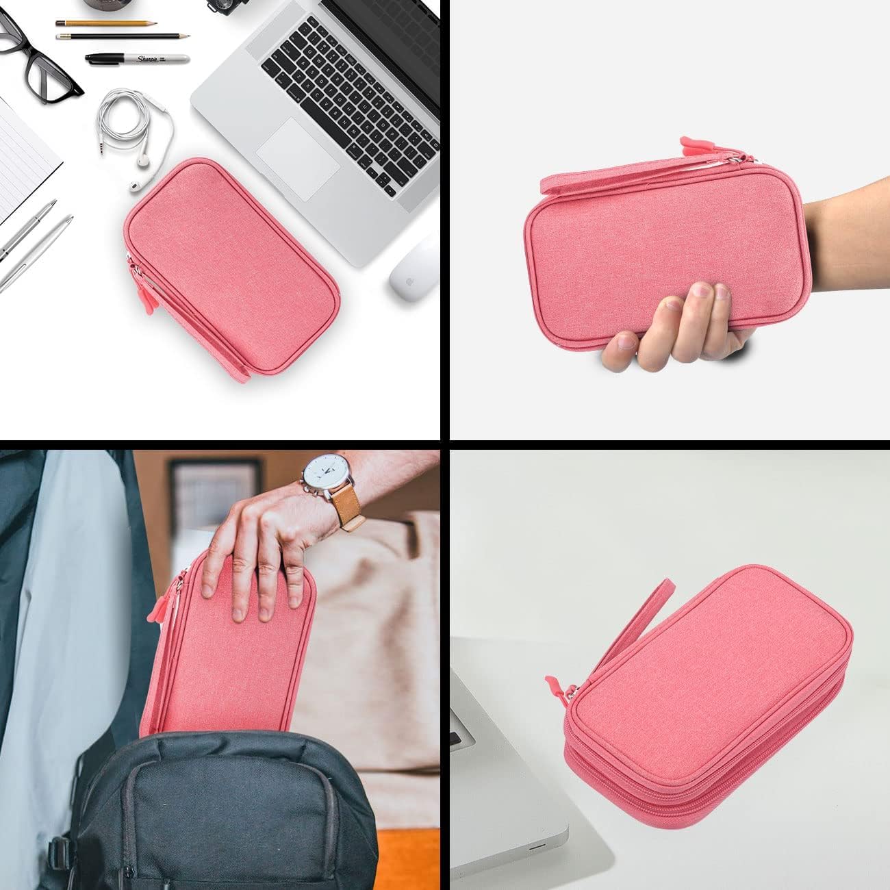 Electronics Organizer Travel Case – Waterproof Cable & Gadget Storage Bag for Chargers, USB Drives, Power Banks & Accessories