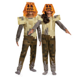 Minecraft Husk Jack O’Lantern Costume – Official Licensed Pixelated Jumpsuit with Hood for Halloween & Cosplay