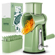 Rotary Cheese Grater with Hand Crank – 5 Interchangeable Blades, Suction Base, BPA-Free
