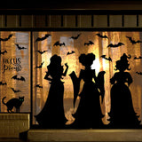 Halloween Window Clings – Extra Large Double-Sided Black Witch & Cat Stickers for Glass & Mirrors