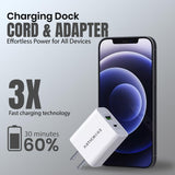 6-in-1 Tech Gift Set with Smartwatch, Magnetic Power Bank & TWS Earbuds – Wireless Charging Gadget Bundle White