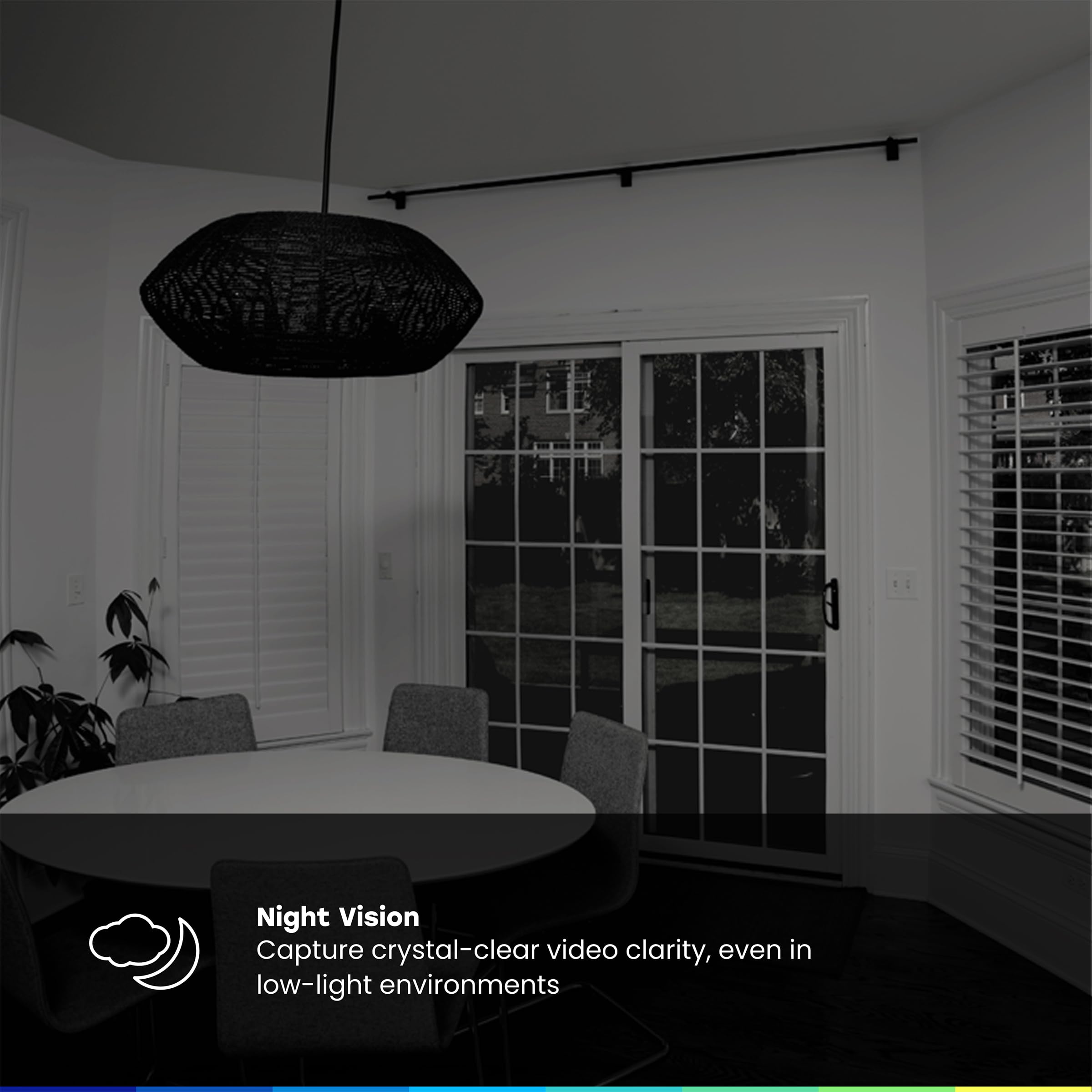 2K Smart Indoor Security Camera with Night Vision, Motion Detection & 2-Way Audio – 130° Wide Angle Home Monitoring Camera