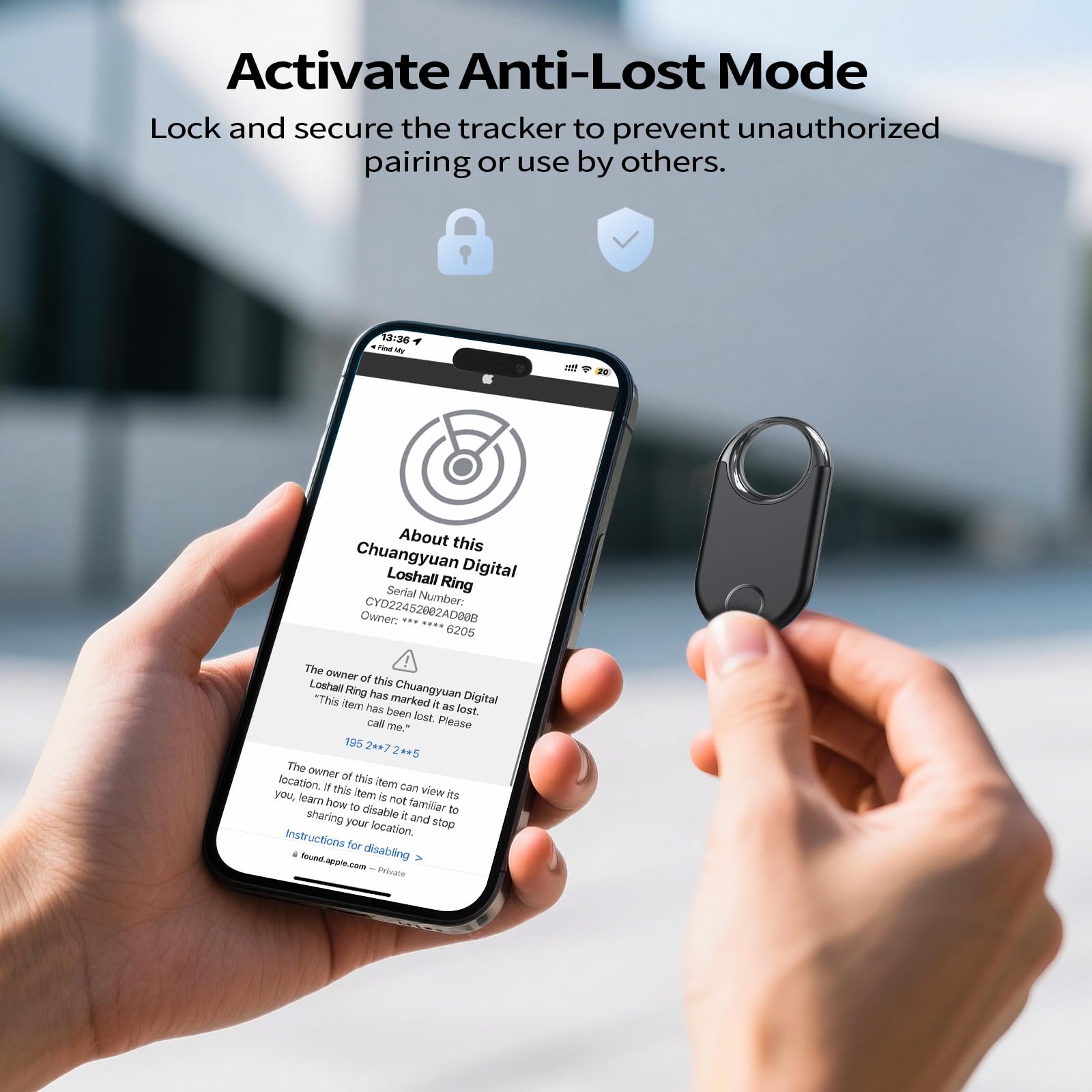 Apple Find My MFi-Certified Bluetooth Tracker Tag 4 Pack, Waterproof Smart Item Locator with 100dB Alert and Global Tracking